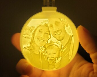 Custom Christmas Ornaments - Turn your favorite pictures into 3D, light up ornaments