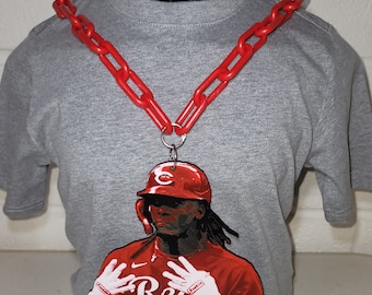 Cincinnati Reds Elly De LA Cruz necklace and chain