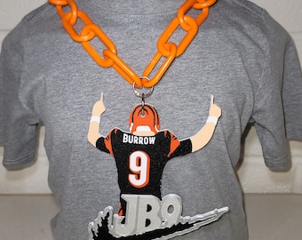 Cincinnati Bengals Joe Burrow replica necklace and chain.  Free Shipping!
