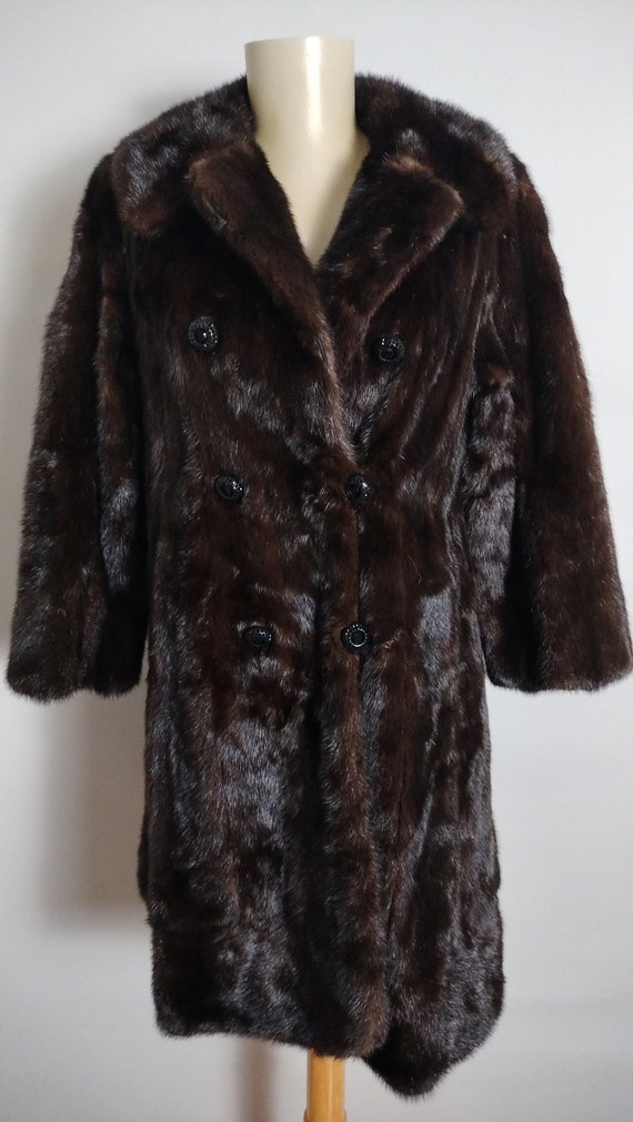 Genuine Real Mink Fur Coat Womens XS