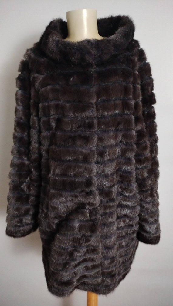 Genuine Real Mink Fur Jacket Coat Womens M