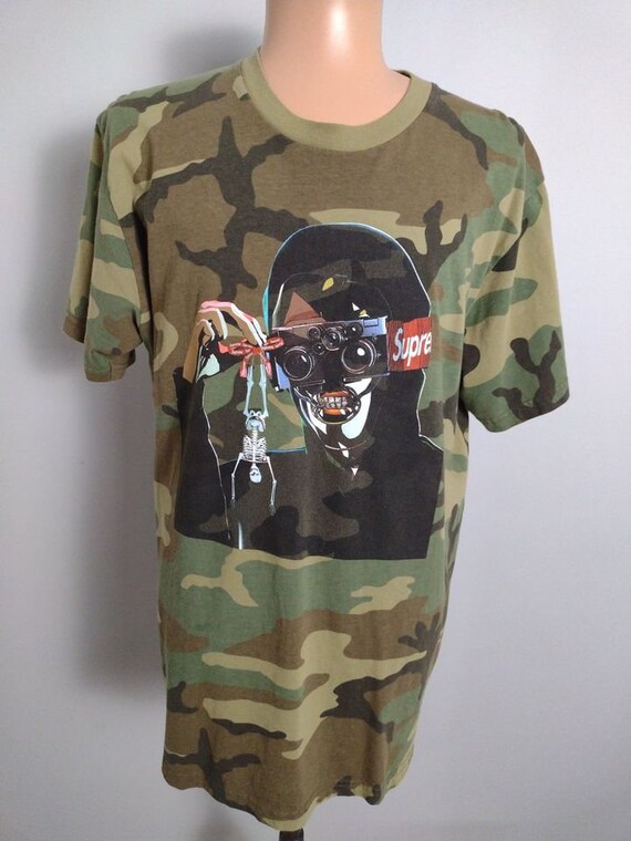 Vintage camouflage tshirt mens Gem