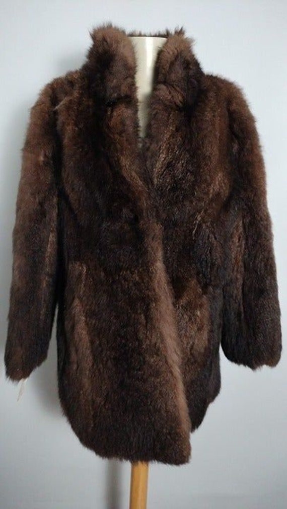 Genuine Opossum Fur Jacket Coat Womens M