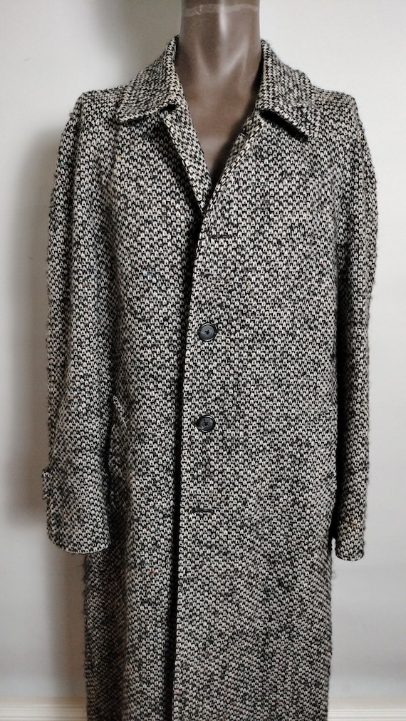 Vintage Burberry Wool Tweed Coat Mens XL