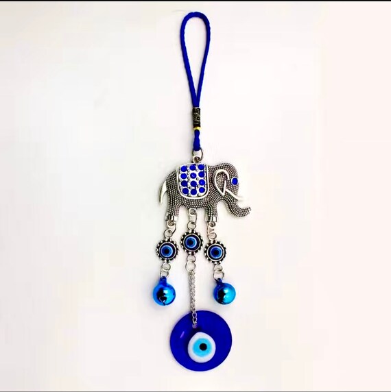 Elephant Evil Eye Car Charm Car Rear View Mirror Hanging Charm Evil Eye Protection Charm Etsy