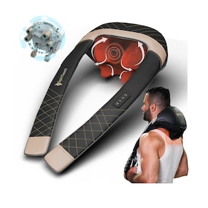 SpiriTouch Pro Shiatsu Neck Massager with Heat,4D Neck and Shoulder Massager, Neck Massager for Pain Relief Deep Tissue, Shoulder Massager