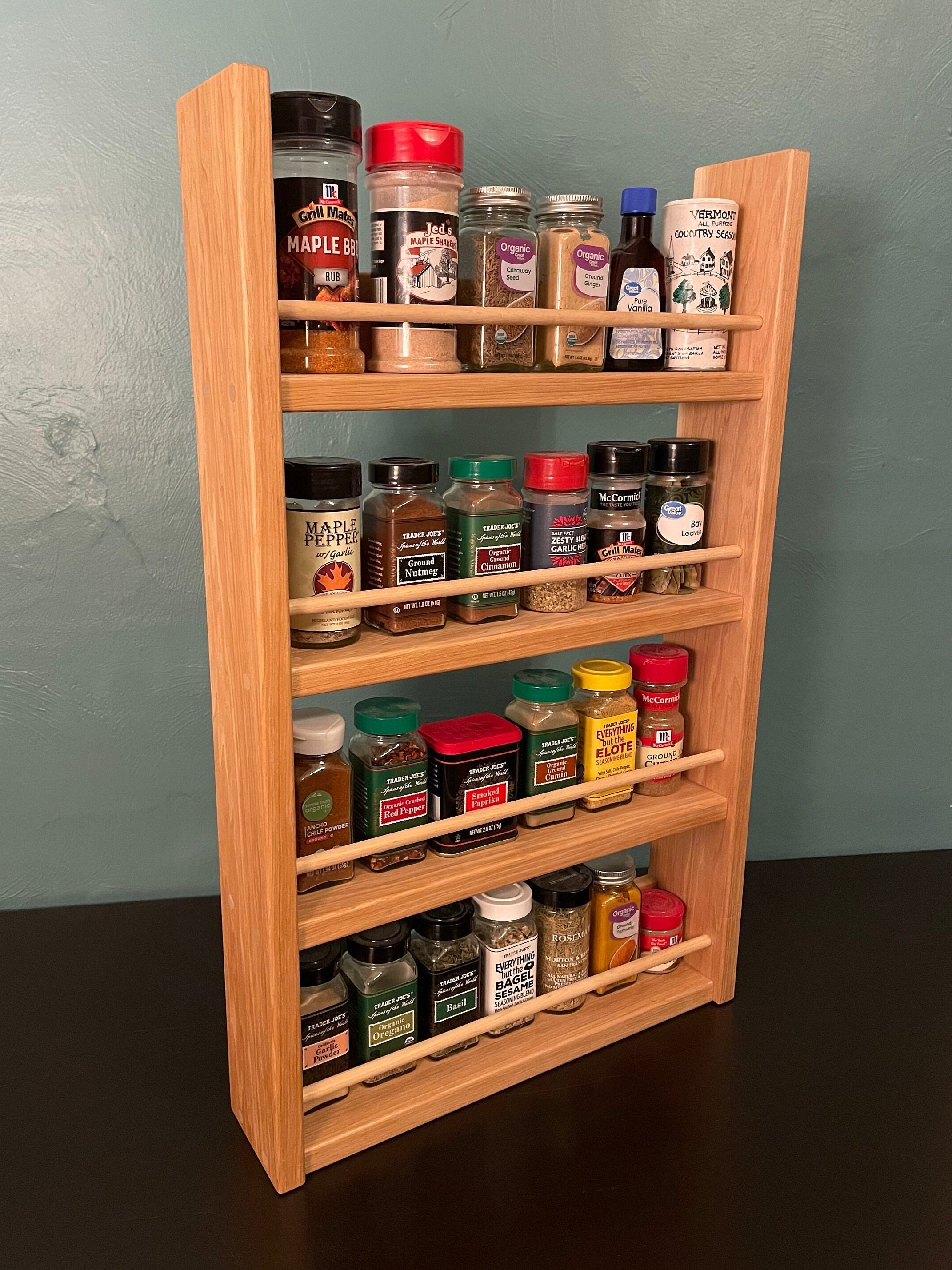 Wood Spice Rack Hickory Etsy Australia