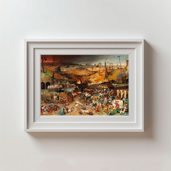 Pieter Brueghel the Elder "Triumph of Death" Netherlands 1562. Philosophical Art Little People Painting Art Gallery Quality Poster Print