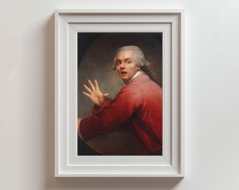 Joseph Ducreux « Une personne surprise et effrayée » France XVIIIe s. Art populaire Portraits d'hommes Humour inhabituel Galerie d'art Impression poster de qualité