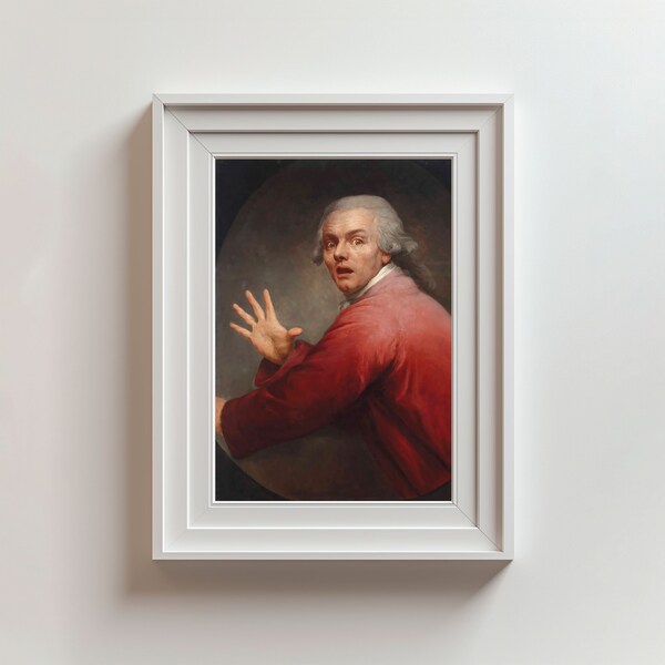 Joseph Ducreux « Une personne surprise et effrayée » France XVIIIe s. Art populaire Portraits d'hommes Humour inhabituel Galerie d'art Impression poster de qualité