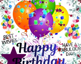 Animated Birthday Card: Festive Greetings (MP4 Digital Download)
