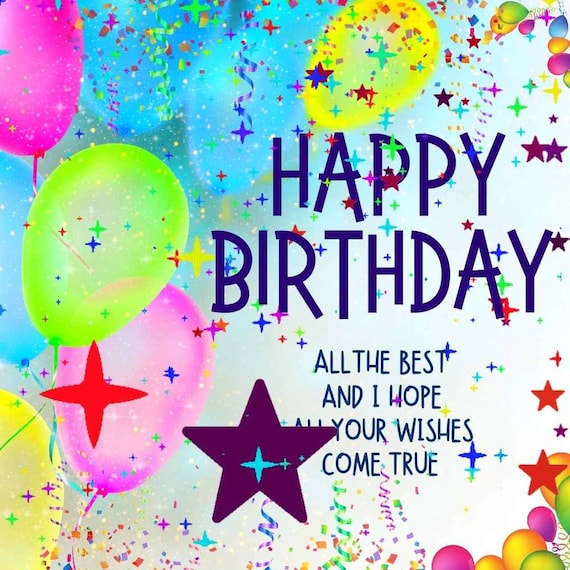 Happy Birthday Birthday Card Happy Birthday Card Digital | Etsy