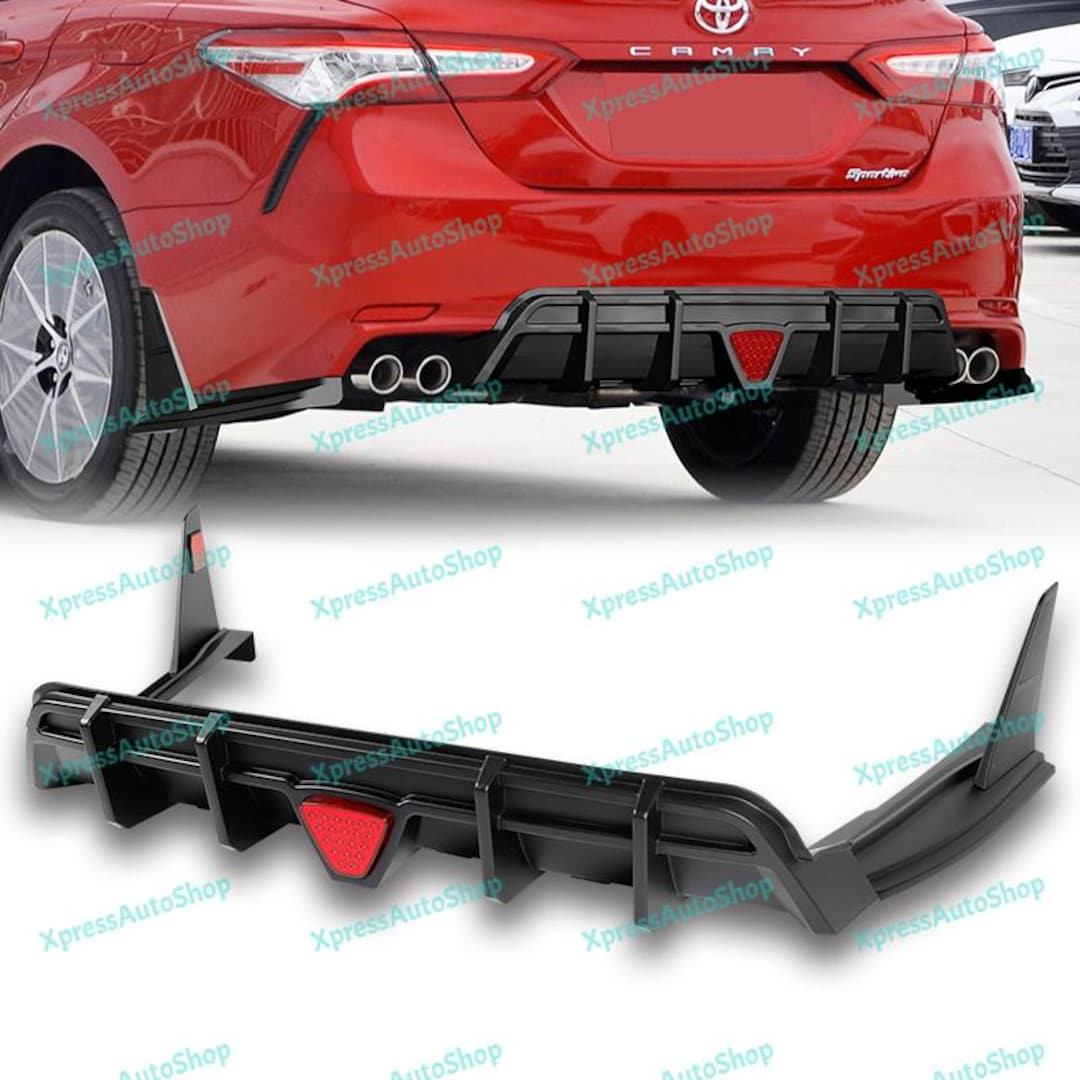 Rear Bumper Diffuser Spoiler Lip With LED Light for 2018 2024 Toyota ...
