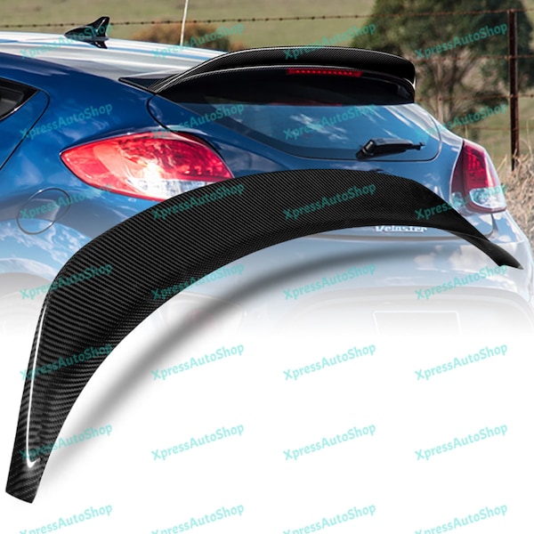 Real Carbon Fiber For 2013-2017 Hyundai Veloster Turbo Rear Roof Lid Spoiler Wing