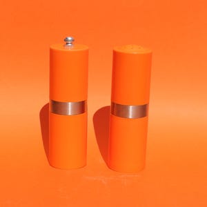 Orange 70&#39;s salt and pepper shaker set
