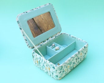 Vintage fabric jewelry box