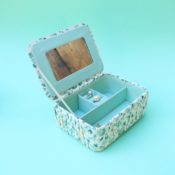 Vintage fabric jewelry box