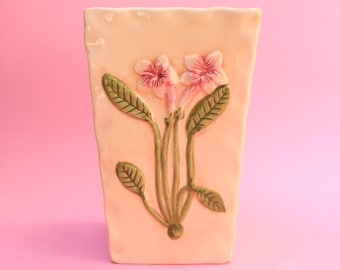 Flowered ceramic vase