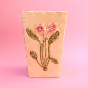 Flowered ceramic vase