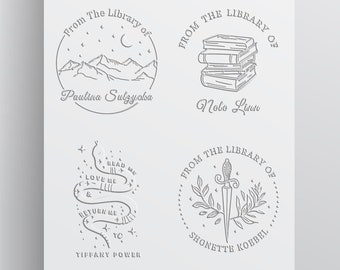 Book Embosser Personalized Library Embosser , Custom Book Embosser from the Library of Book Embosser , Library Stamp , Book Lover Gift