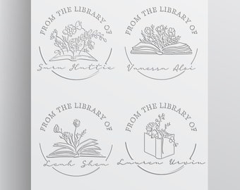 Book Embosser Personalized Library Embosser , Custom Book Embosser from the Library of Book Embosser , Library Stamp , Book Lover Gift
