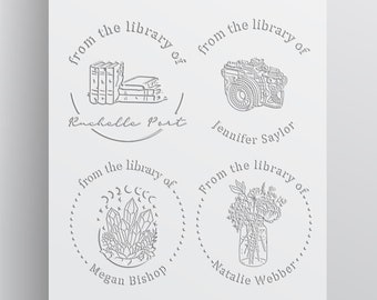 Book Embosser Personalized Library Embosser , Custom Book Embosser from the Library of Book Embosser , Library Stamp , Book Lover Gift