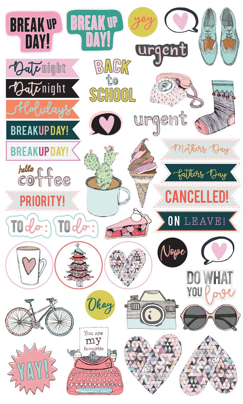 Planner & Calendar Stickers Journal Stickers Everyday Stickers Greeting
