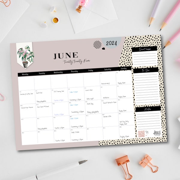 Desk Calendar 2024 Planner Etsy