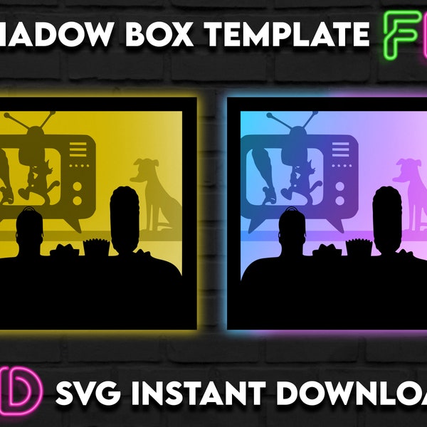 The Simpsons Inspired Shadow Light Box Template SVG. Shadow Light Box Cricut Silhouette Cut File The Simpsons Inspired Shadow Light Box Template SVG. Shadow Light Box Cricut Silhouette Cut File