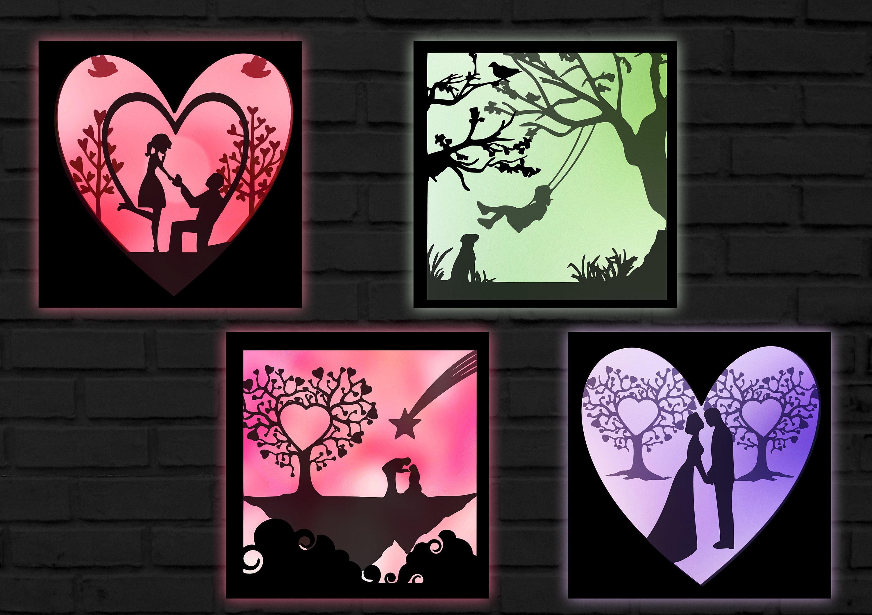 12 Shadow Light Box Template SVG Bundle. Shadow Light Box - Etsy