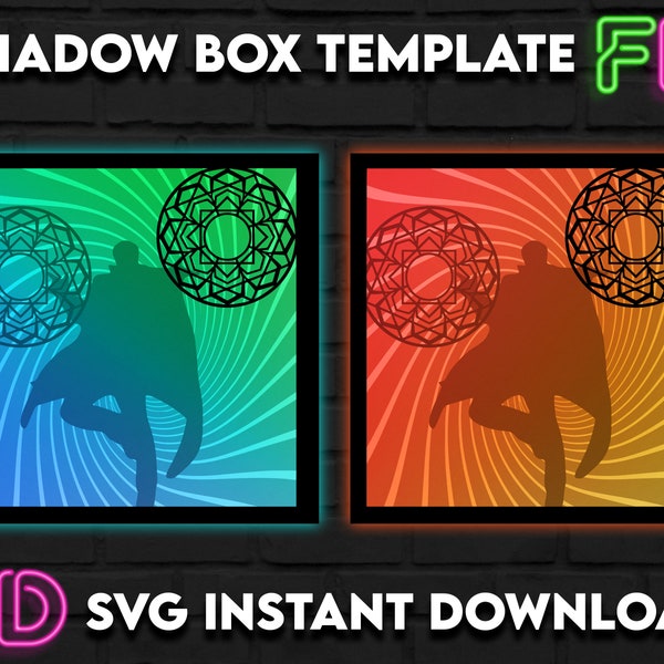 Dr Strange Inspired Shadow Light Box Template SVG. Shadow Light Box Cricut Silhouette Cut File