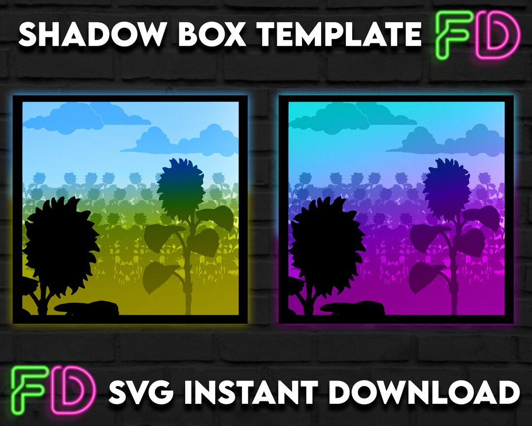 Sunflower Shadow Light Box Template SVG. Shadow Light Box Cricut ...