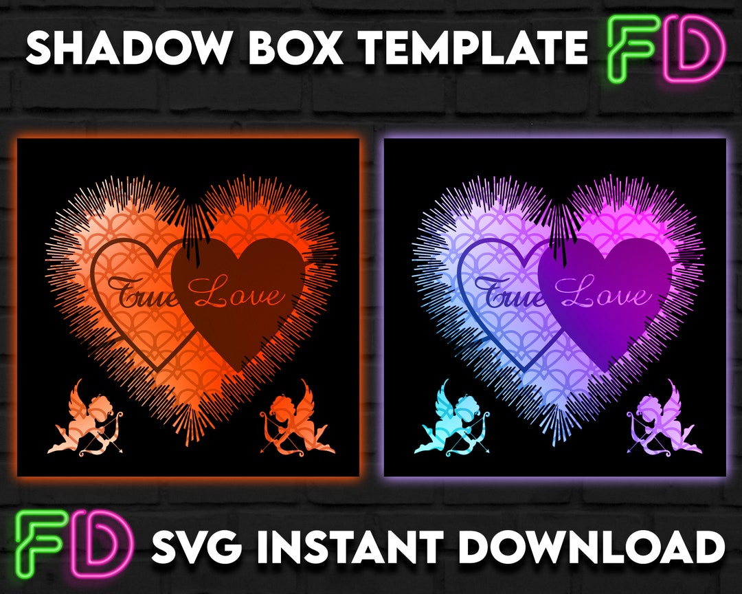 True Love Shadow Light Box Template SVG. Shadow Light Box Cricut ...