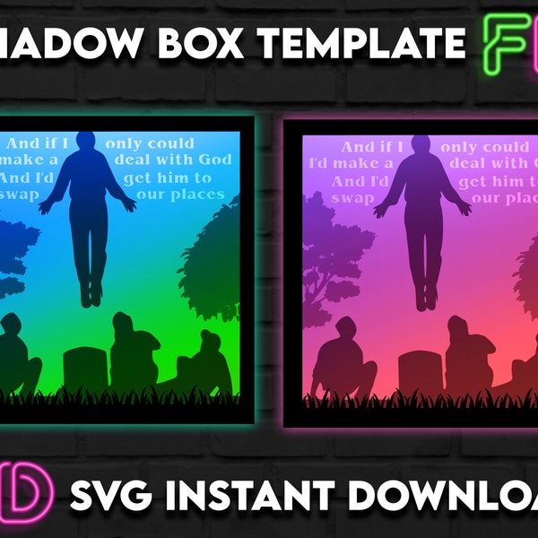 Stranger Things 4 Inspired Shadow Light Box Template SVG. Running Up That Hill SVG Stranger Things 4 Inspired Shadow Light Box Template SVG. Running Up That Hill SVG