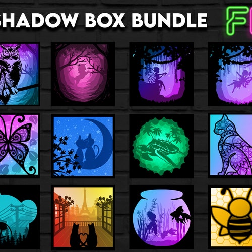 12 Shadow Light Box Template SVG Bundle. Shadow Light Box - Etsy UK