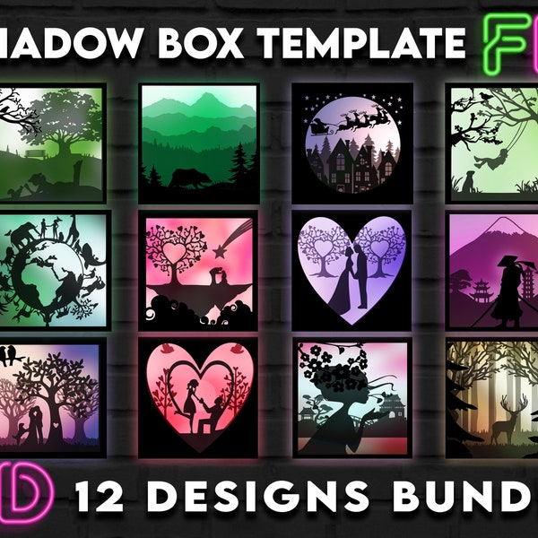 12 Shadow Light Box Template SVG Bundle. Shadow Light Box Bundle Cricut Silhouette Cut File 12 Shadow Light Box Template SVG Bundle. Shadow Light Box Bundle Cricut Silhouette Cut File
