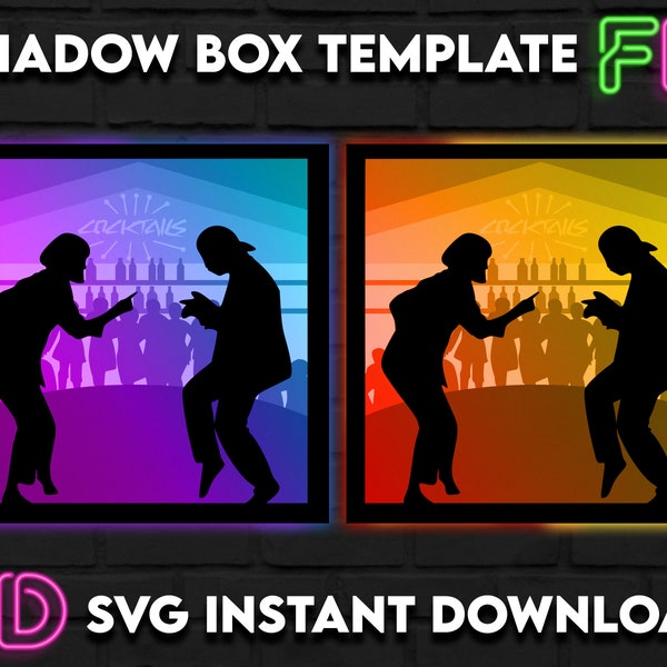 Pulp Fiction Inspired Shadow Light Box Template SVG. Shadow Light Box Cricut Silhouette Cut File Pulp Fiction Inspired Shadow Light Box Template SVG. Shadow Light Box Cricut Silhouette Cut File