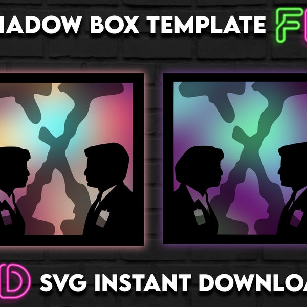 X-Files Inspired Shadow Light Box Template SVG. Shadow Light Box Cricut Silhouette Cut File X-Files Inspired Shadow Light Box Template SVG. Shadow Light Box Cricut Silhouette Cut File