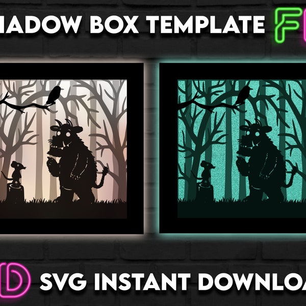 The Gruffalo Inspired Shadow Light Box Template SVG. Shadow Light Box Cricut Silhouette Cut File The Gruffalo Inspired Shadow Light Box Template SVG. Shadow Light Box Cricut Silhouette Cut File