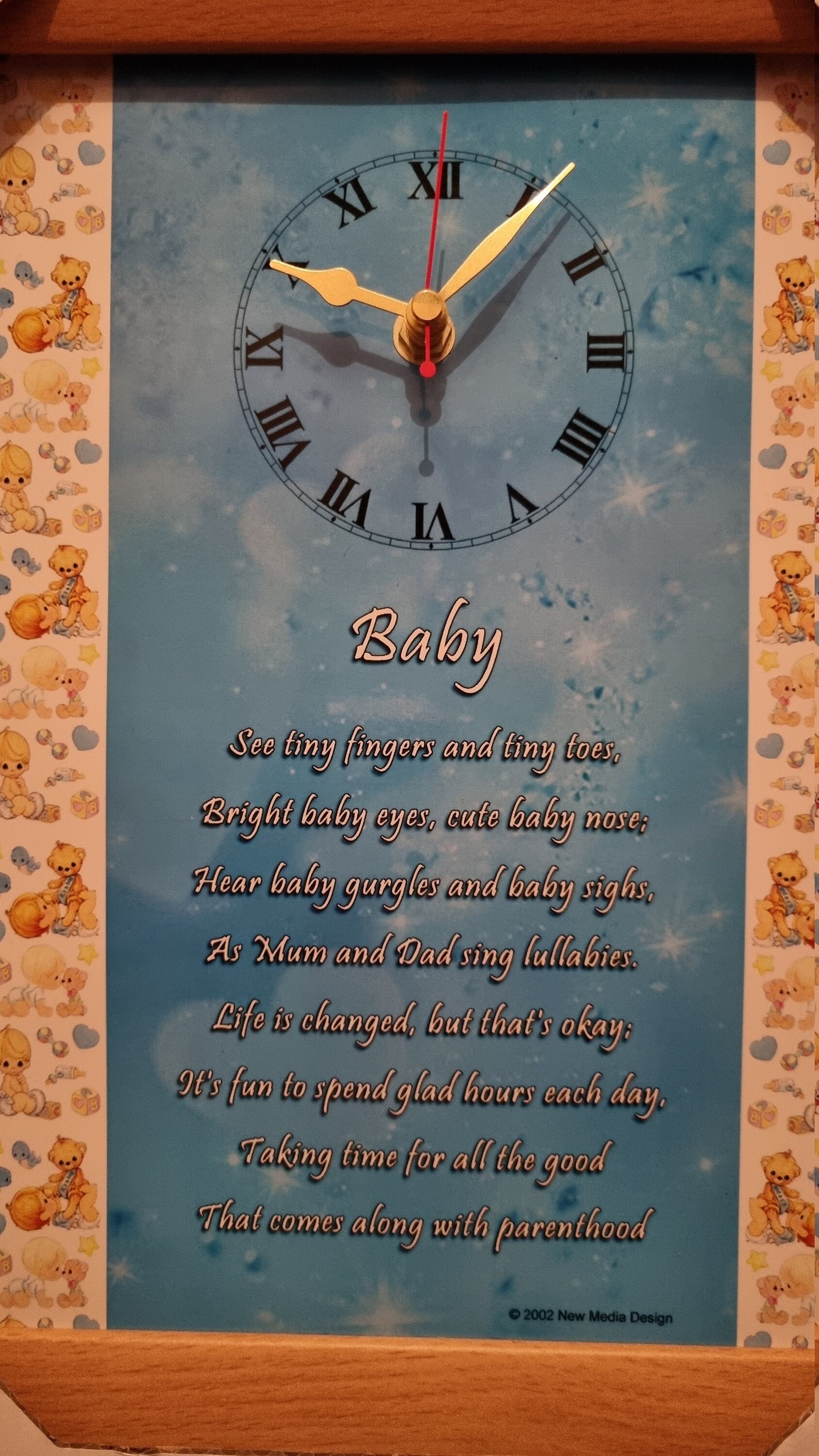 NEWBORN Baby Poem Wall Clock BABY SHOWER Girl Etsy UK