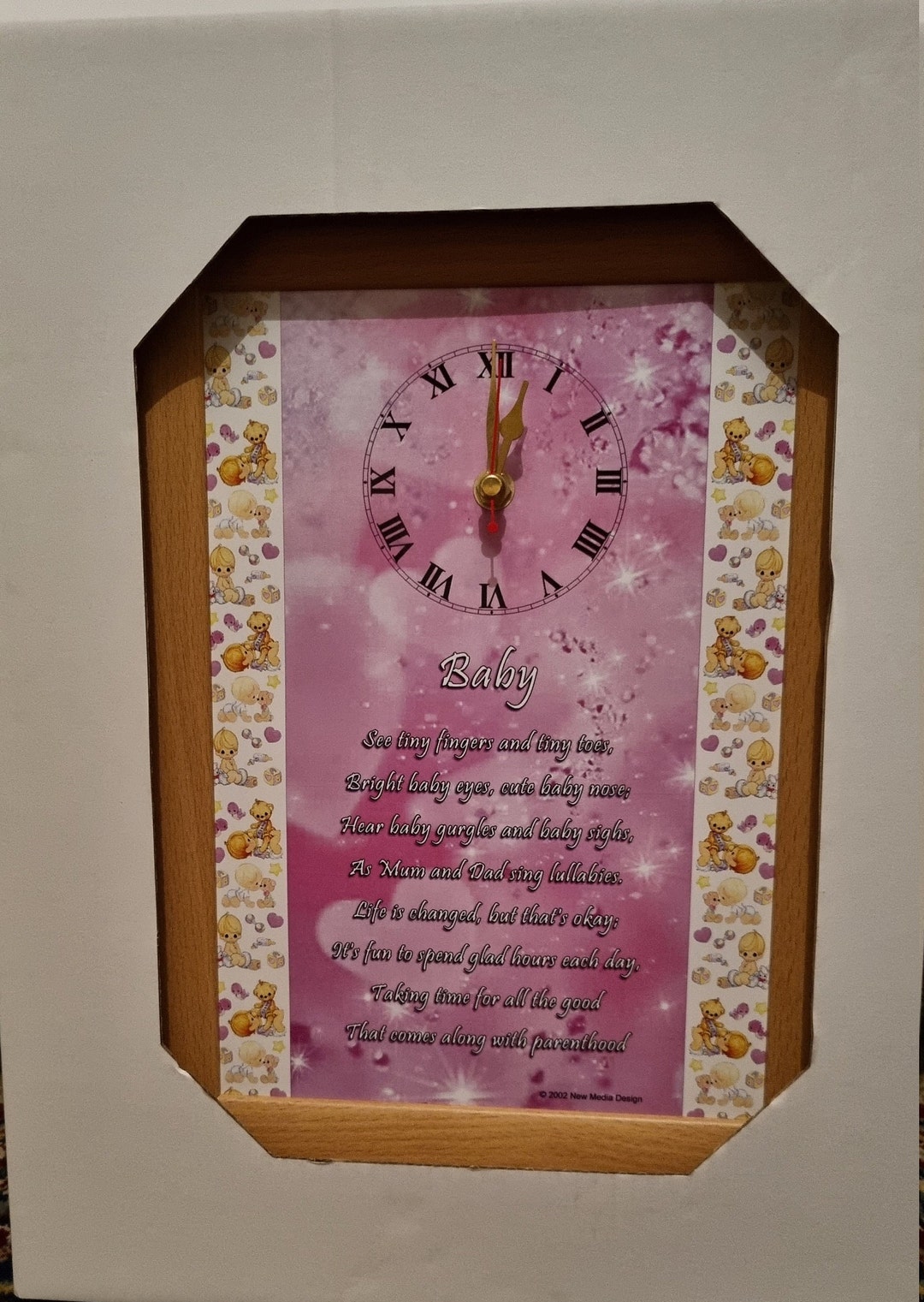 NEWBORN Baby Poem Wall Clock BABY SHOWER Girl Etsy UK
