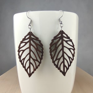 Wooden Earrings | Leaf Earrings | Wooden Leaf | Wood Earrings | American Black Walnut | Eco Earrings | Wood leaf | Gift For Her