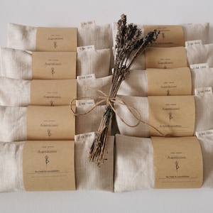 10 Eye Pillow Eye Mask Lavender Pillow Meditation Yoga Relaxation, Organic Spelt Kernels and Lavender Flowers Gift beige