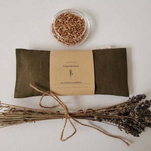 Eye Pillow Eye Mask Lavender Pillow Meditation Yoga Relaxation, Organic Spelt Kernels and Lavender Flowers Gift khaki