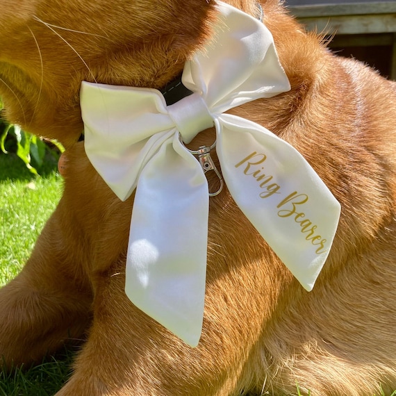 Luxury Satin Dog Ring-Bearer Over The Collar Bow Tie - Dog Wedding Attire
