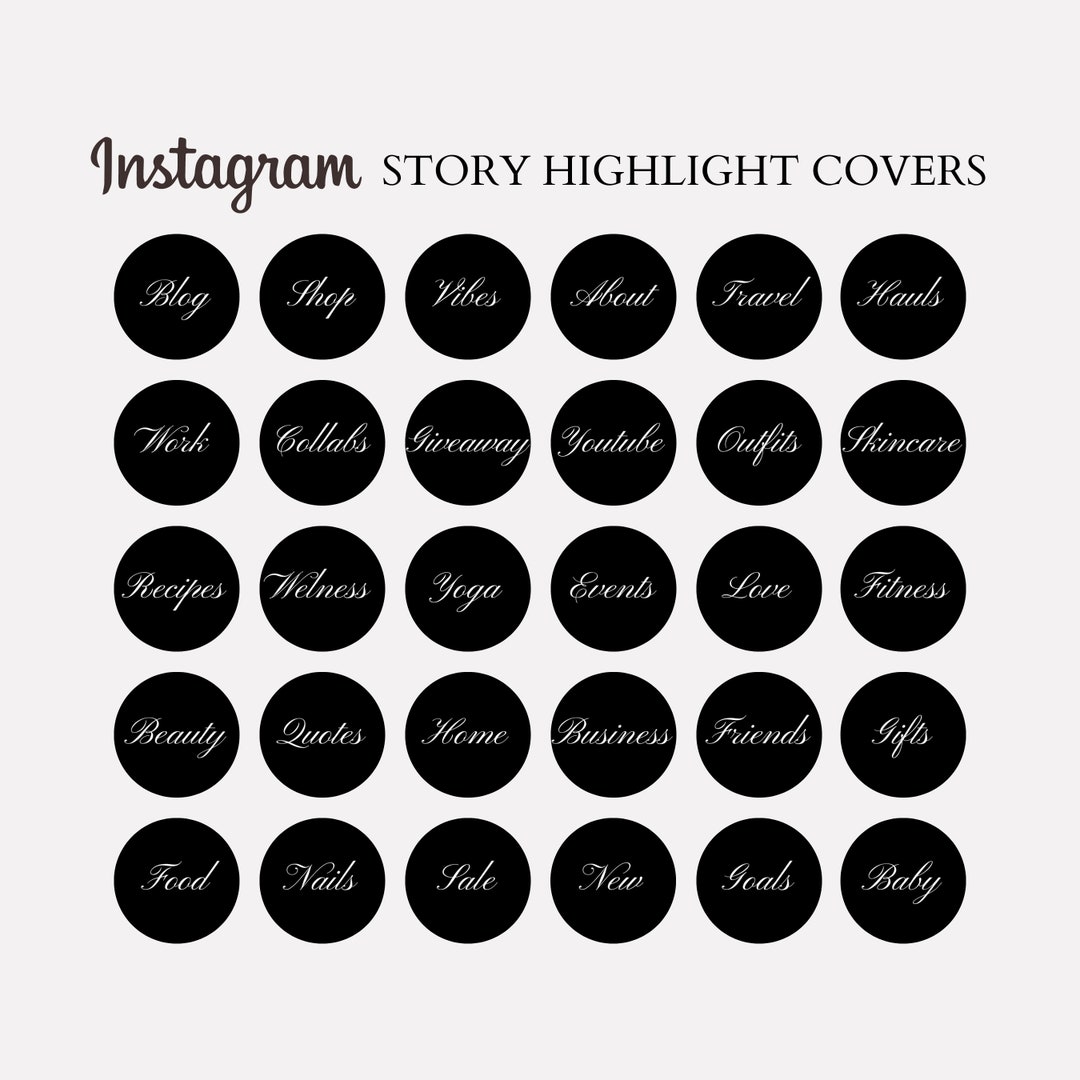 30 Black Instagram Story Highlight Covers Instagram Story Etsy 日本