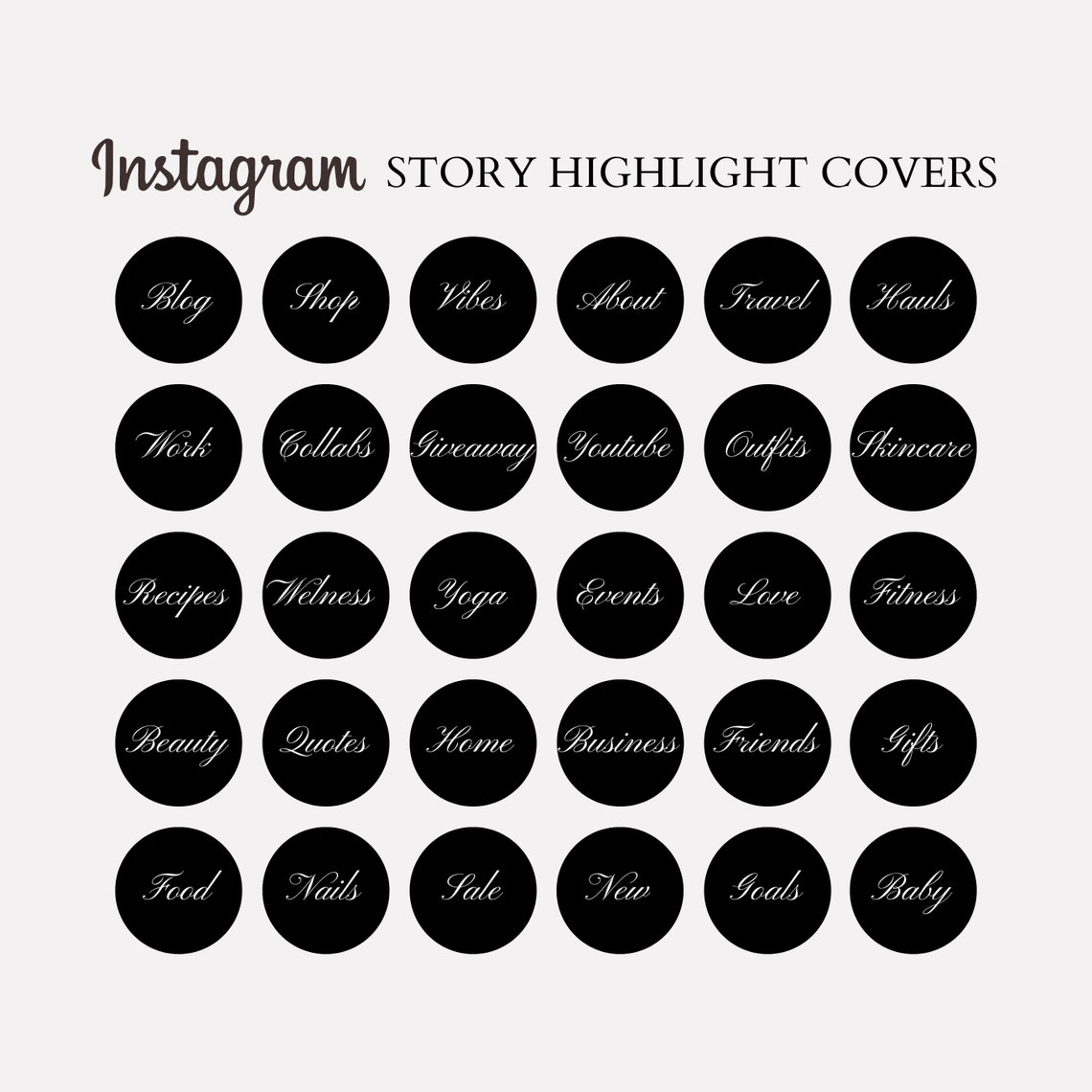 30 Black Instagram Story Highlight Covers Instagram Story Etsy