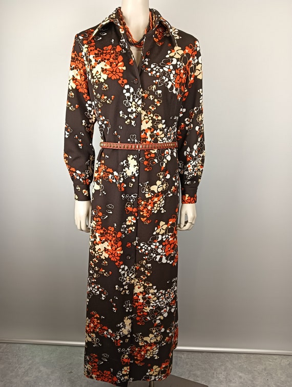 winter floral maxi dress It's All Her Own Brown Multi Floral Print Cotton Maxi Dress
