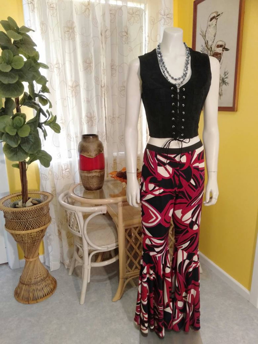 Velvet Bell Bottom Flares High Waist Velvet Flare Hippy Pants Boho Festival  