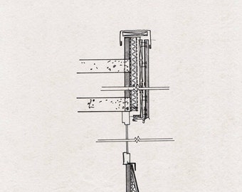 Boceto de detalle de edificio de arquitectura - lápiz y pluma sobre papel